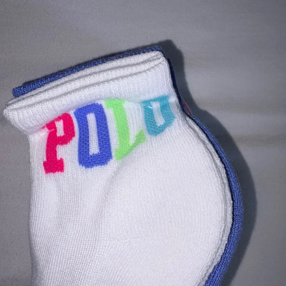 Polo Ralph Lauren Low Cut Socks 9-11 White Pink Blue NEW 6-Pack Athletic Logo